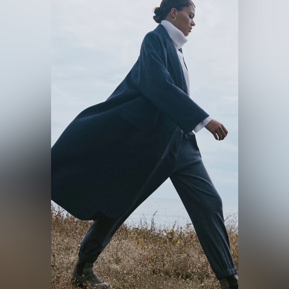 Reiss Laylah double breasted wool blend coat in charcoal grey NWT - Picture 4 of 12